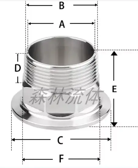 nátrubek clamp 50 vnější závit 5/4" šestihran
