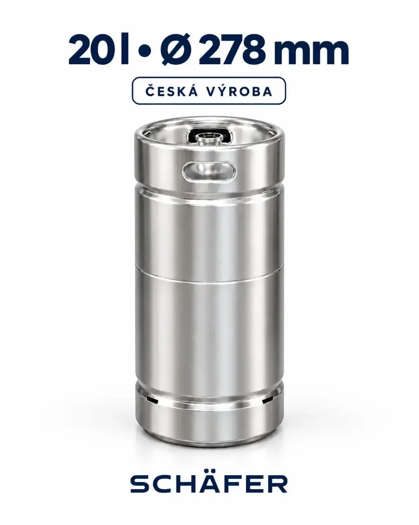 SCHÄFER–SUDEX KEG 20 l Slim – stackable, Czech production